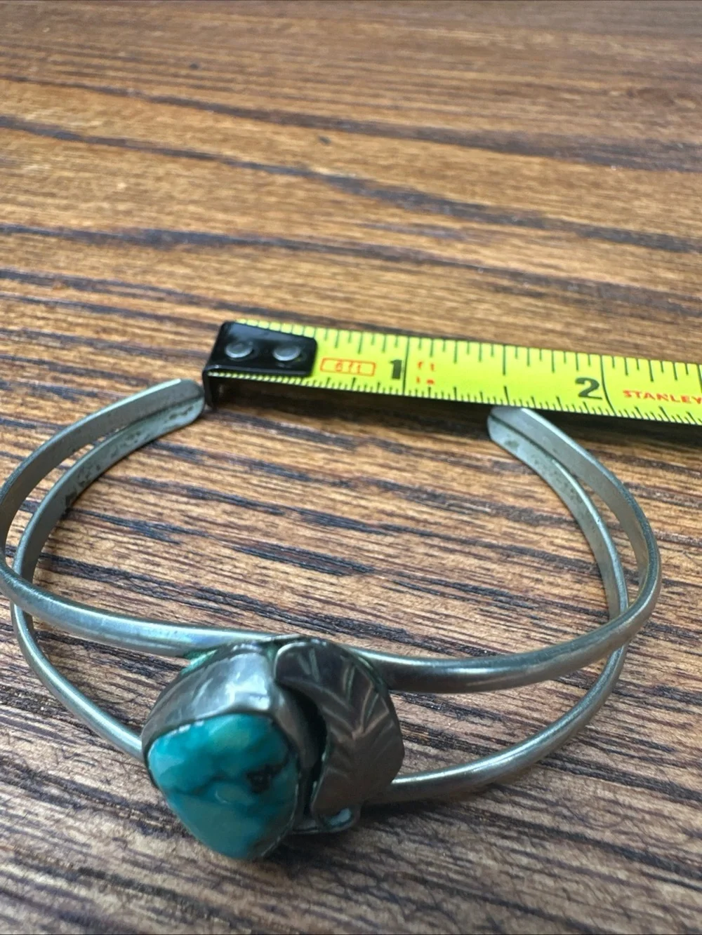 Vintage Native American HandMade Turquoise Sterling Silver Cuff Bracelet